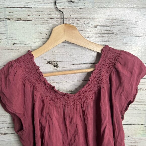 Aritzia purple off the shoulder  pink top talula size large blouse - Picture 8 of 10
